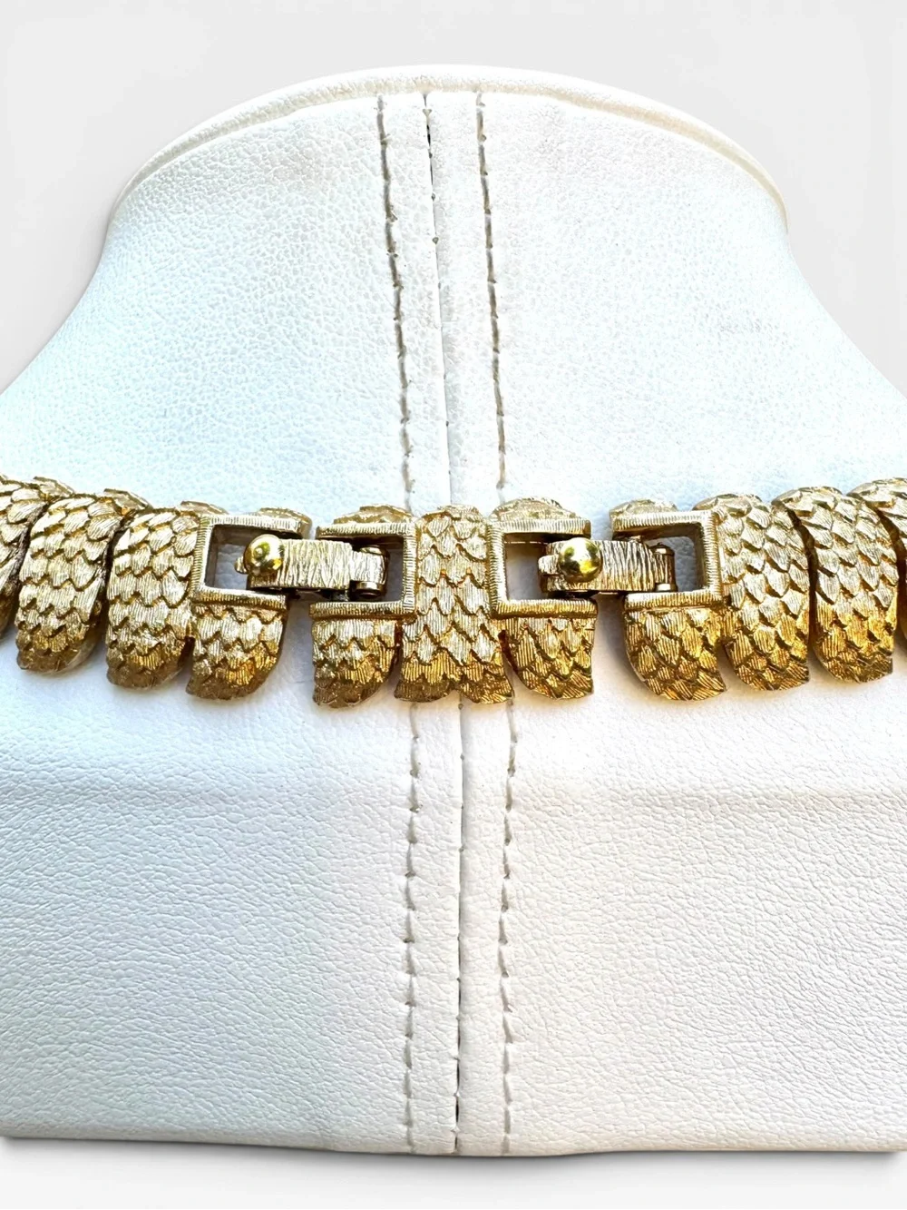 MONET 1960s Vintage Shanji Textured Teardrop Pendant Statement Necklace
